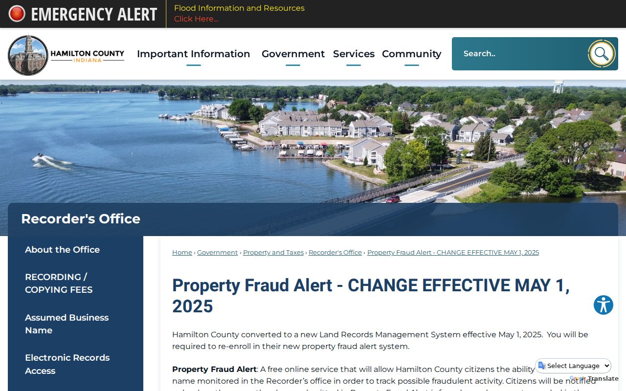 Westfield neighbors Hamilton County property fraud alert change