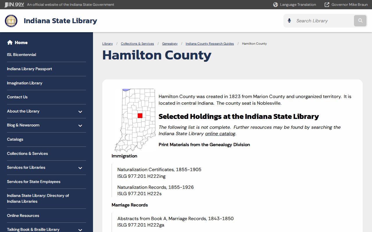 Westfield previous residents Hamilton County genealogy guide