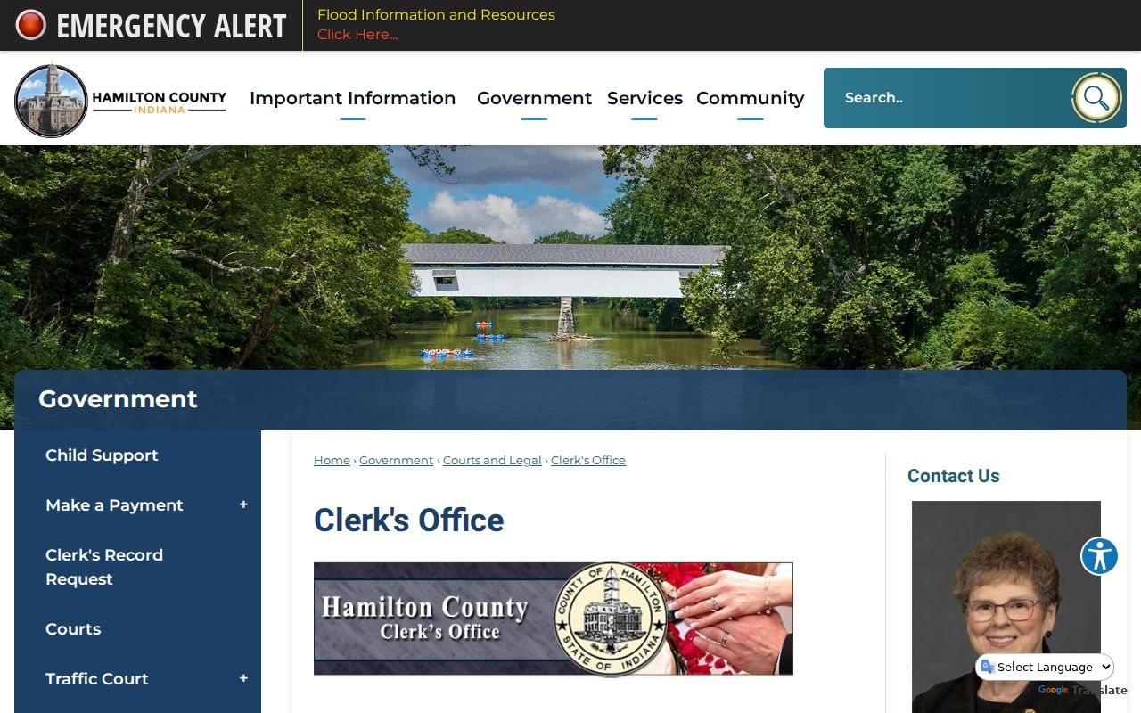 Westfield resident lookup Hamilton County Clerk page