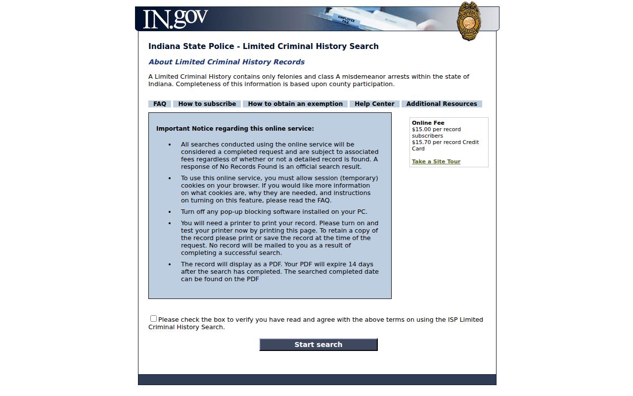 Westfield resident lookup Indiana limited criminal history search