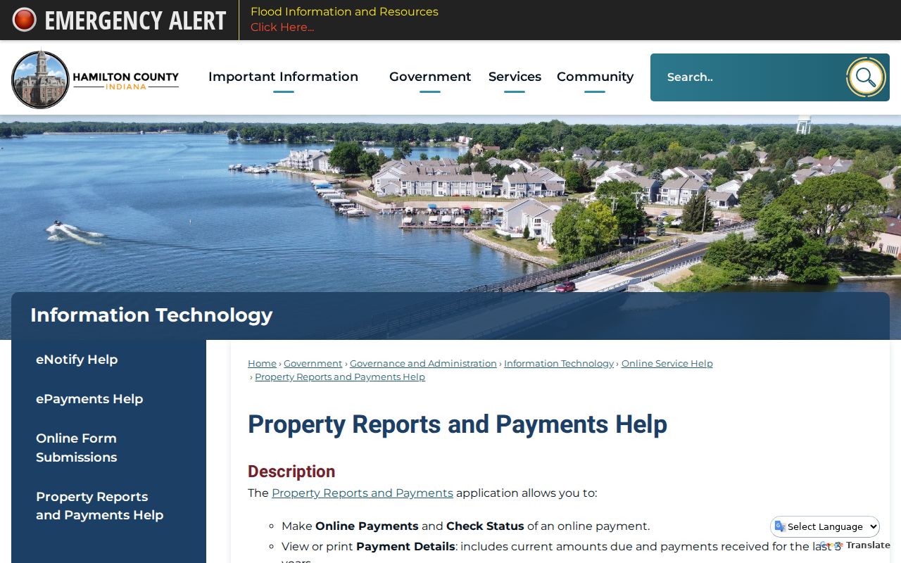 Hamilton County property report search help for a Westfield street address