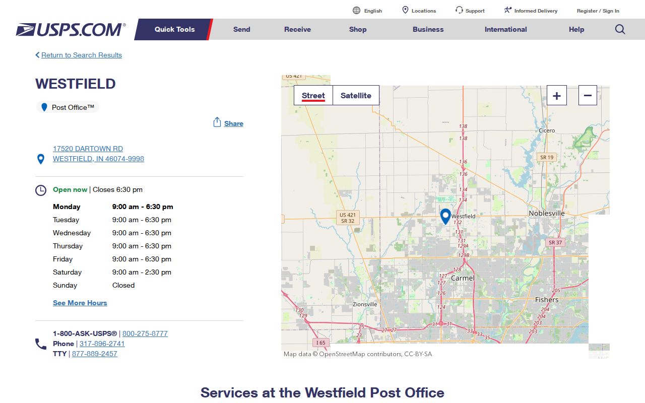 Westfield ZIP code directory official post office source