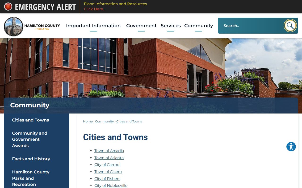 Westfield ZIP code directory Hamilton County cities and towns